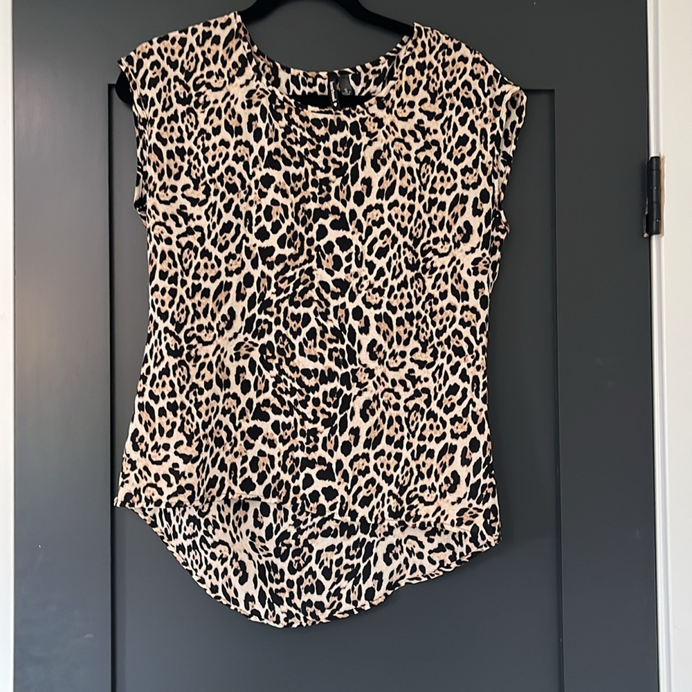 HeartSoul Cheetah Print Sleeveless Tank High Low Blouse Size Small EUC